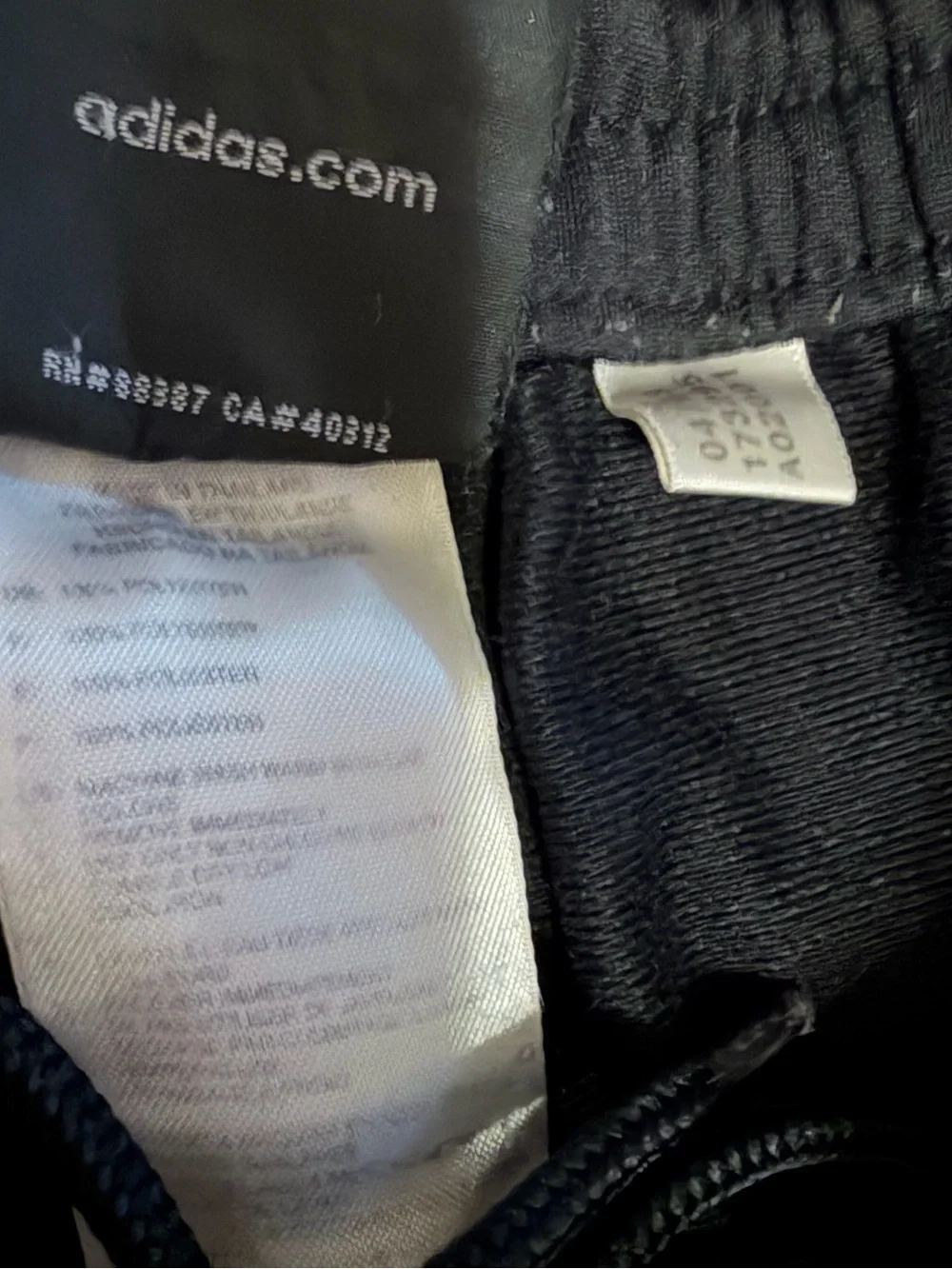 2008 adidas Black Jogger Pants with White Tag Detail